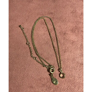 LOFT Gold Tone Short Necklace Clear Faceted Bead 15–18 Inch Ann Taylor